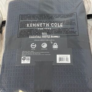 Kenneth Cole Navy Waffle Blanket